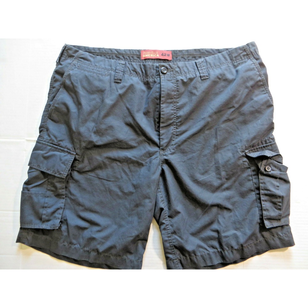 Mens Perry Ellis Navy Blue Cargol Shorts 100% Cotton Size‎ 42